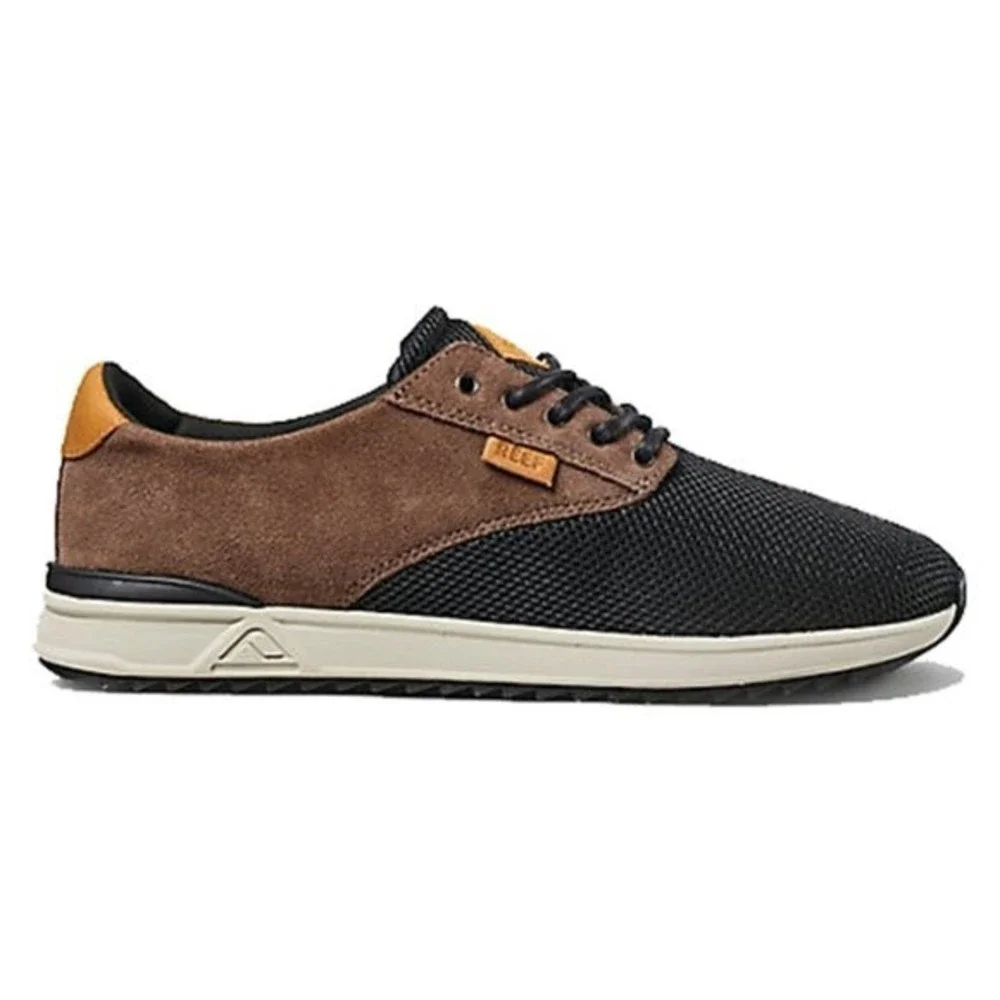 Reef Mens Size 8 Mission TX Brown Suede Leather‎ Black Mesh Sneakers Shoes NEW